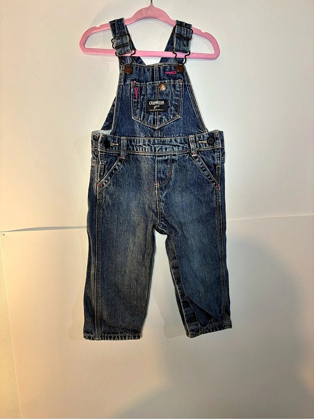 OshKosh B'gosh baby girl Classic Denim Overalls Blue Baby 12M